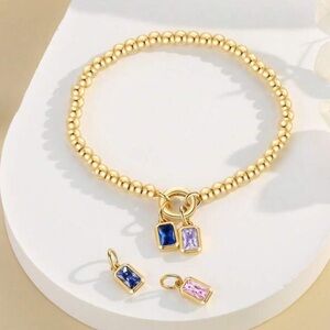 Gold Beaded birthstone bracelet